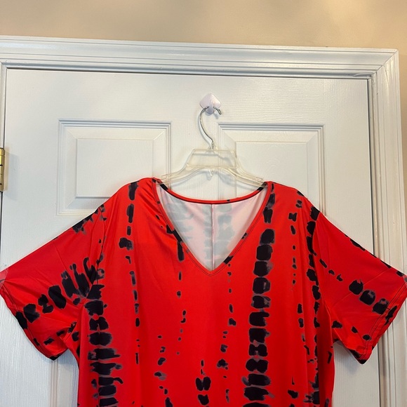 Women Plus Size Tie Dye Dress Loose/Relaxed Fit Summer Vacation Beach Dress 22W - Picture 8 of 11